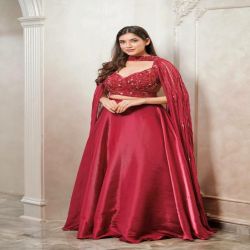 Japan satin silk lehnga